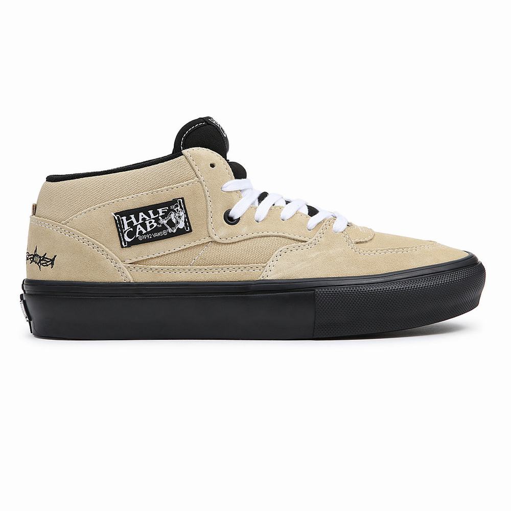 Tenis Skate Vans Half Cab Hombre Beige | CQP968315