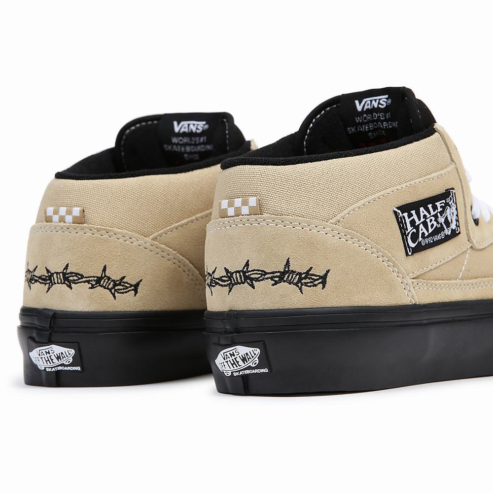 Tenis Skate Vans Half Cab Hombre Beige | CQP968315