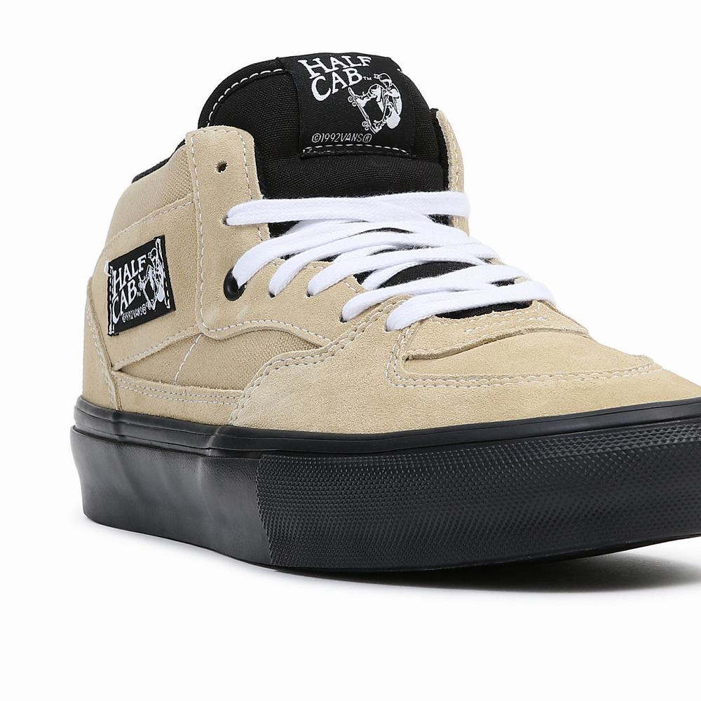 Tenis Skate Vans Half Cab Hombre Beige | CQP968315