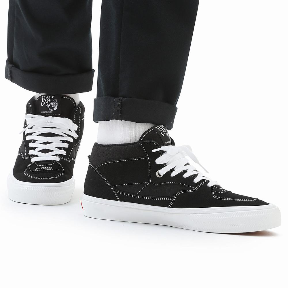 Tenis Skate Vans Half Cab Hombre Negras | CQS726041