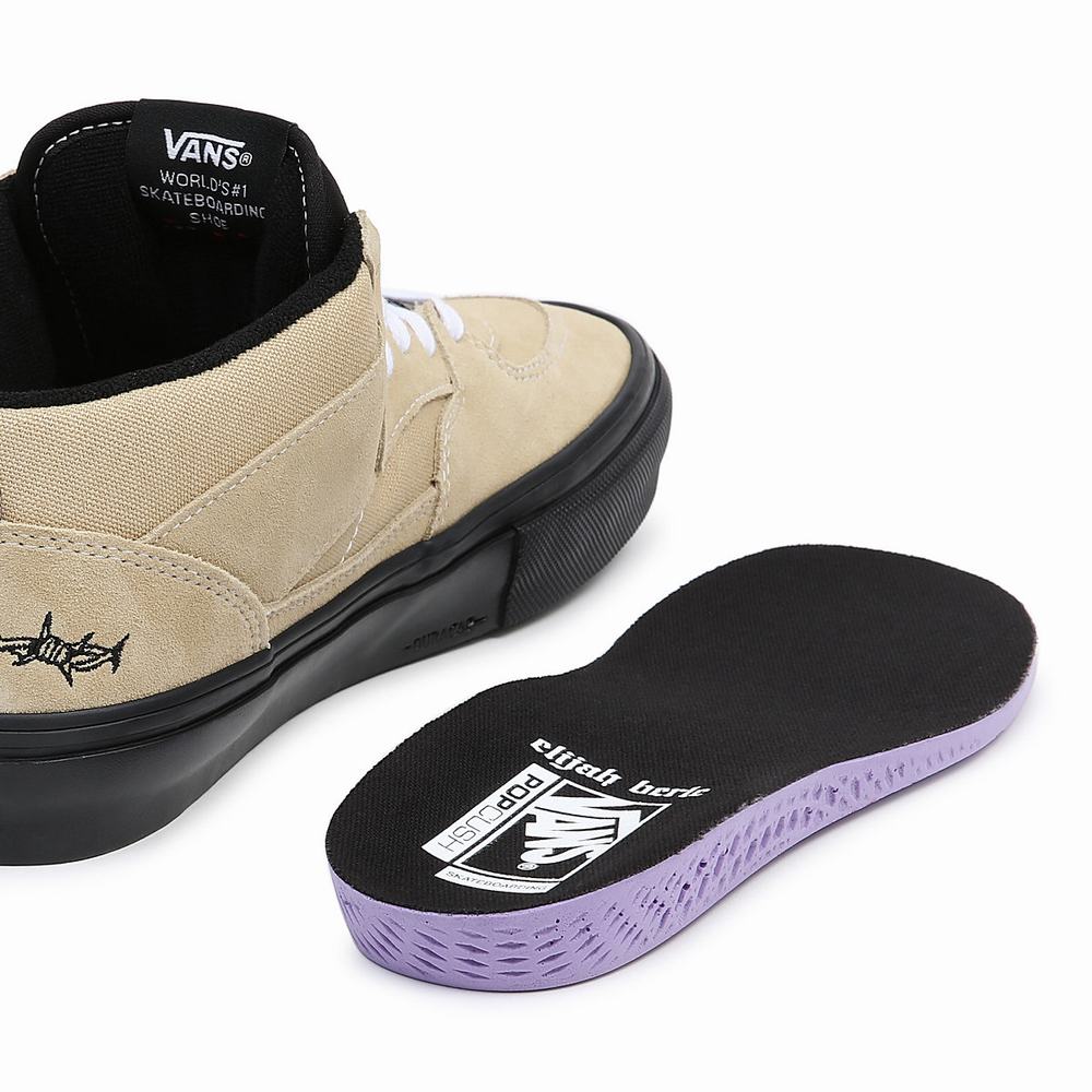 Tenis Skate Vans Half Cab Mujer Beige | VOK524671