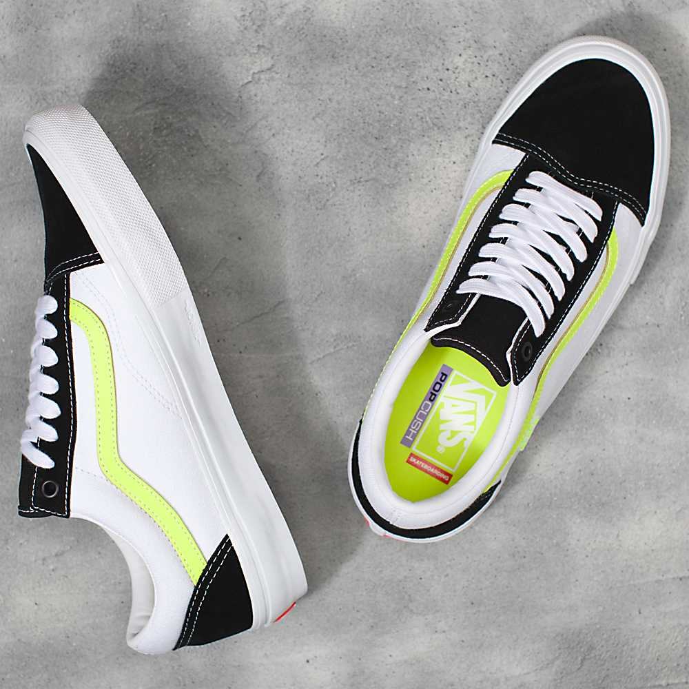 Tenis Skate Vans Neon Skate Old Skool Mujer Blancas/Amarillo | XEC106254