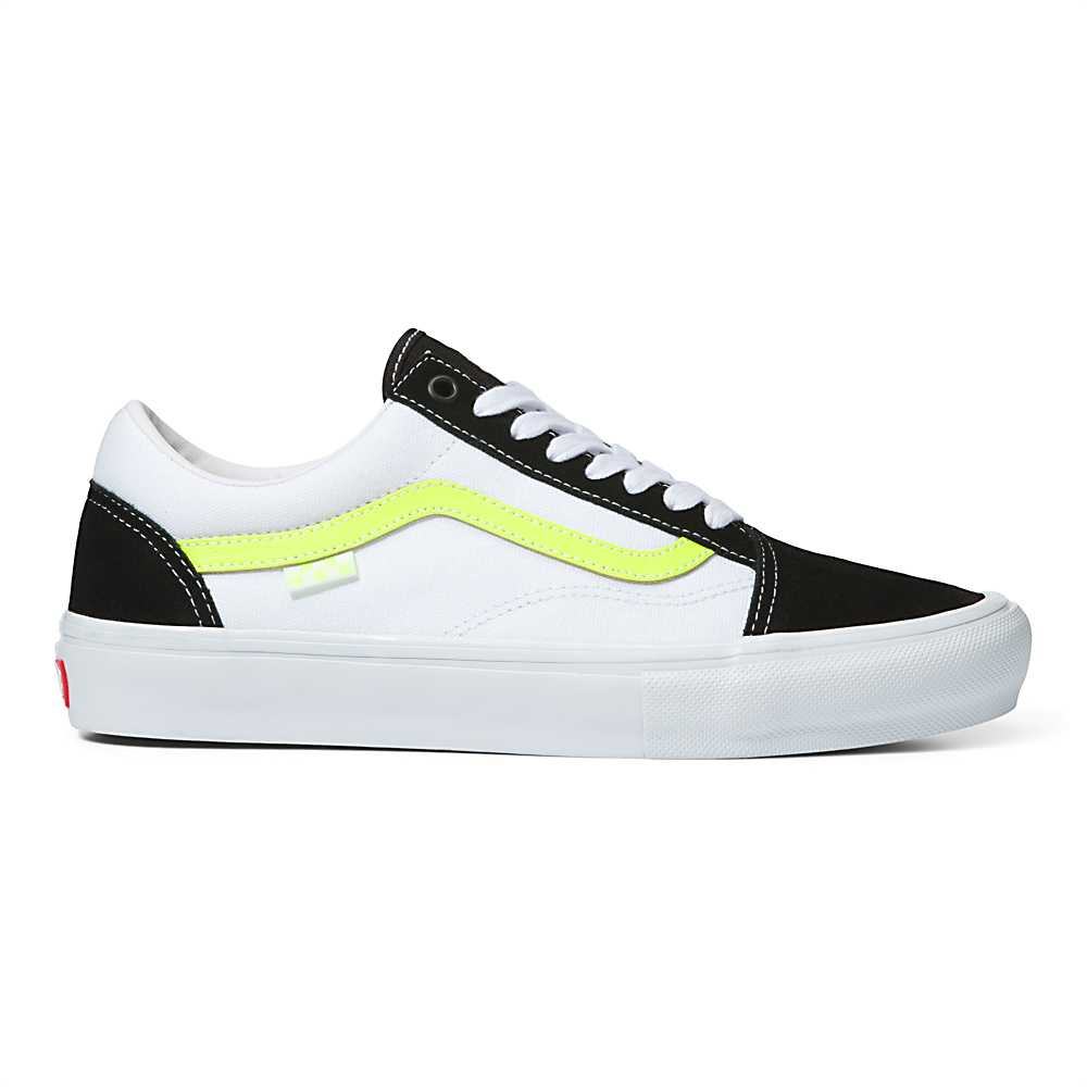 Tenis Skate Vans Neon Skate Old Skool Mujer Blancas/Amarillo | XEC106254