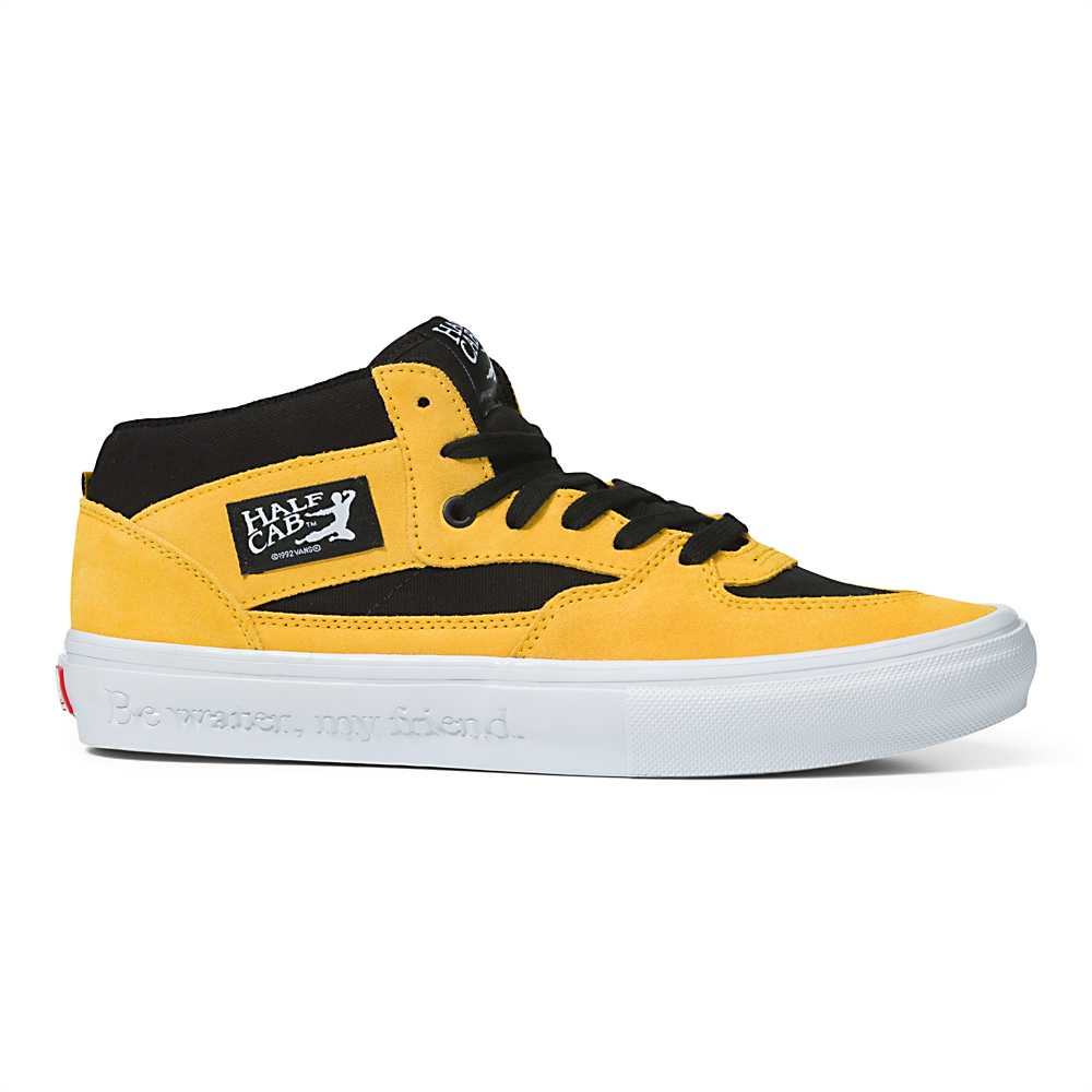 Tenis Skate Vans X Bruce Lee Skate Half Cab Mujer Negras/Amarillo | BWF217085