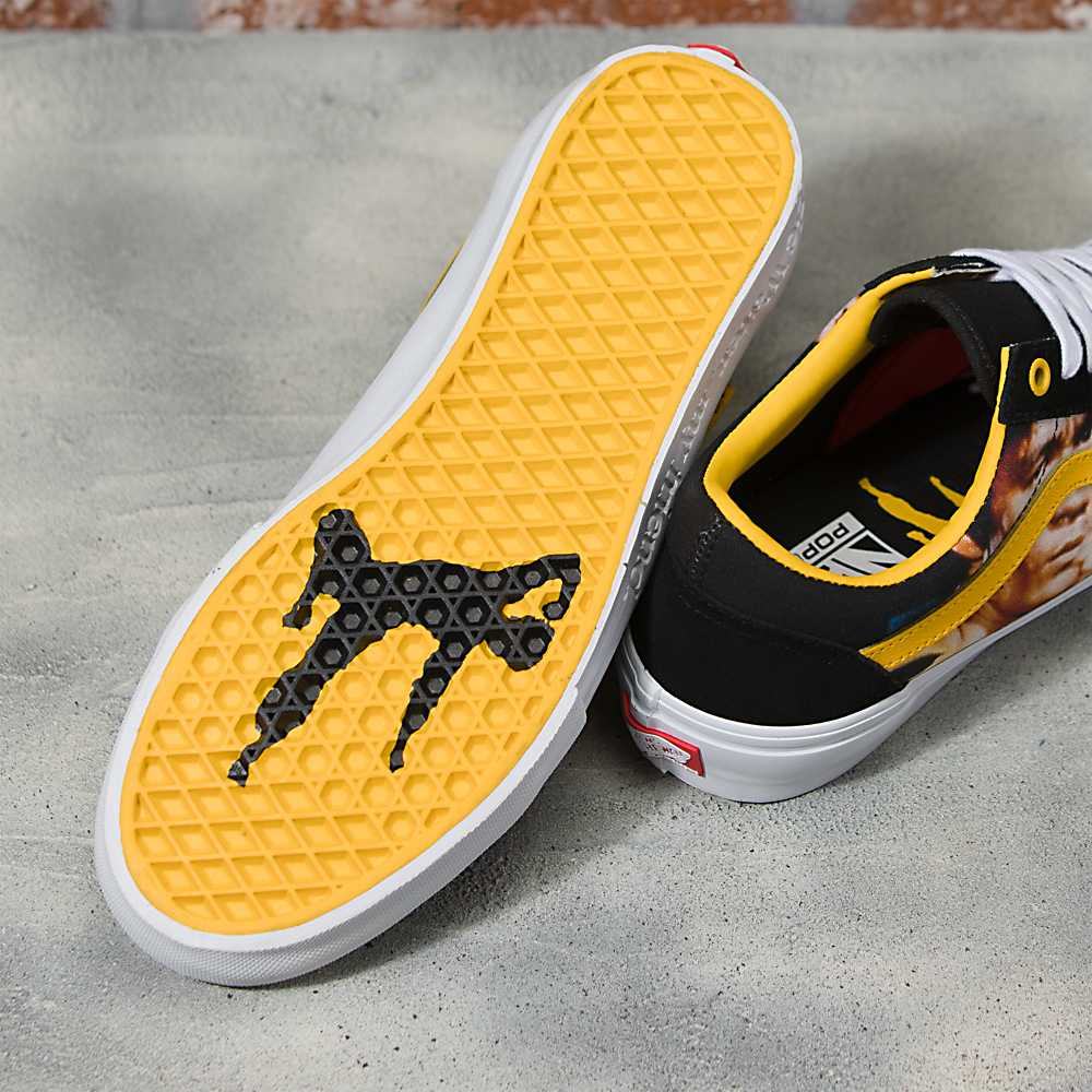 Tenis Skate Vans X Bruce Lee Skate Old Skool Mujer Negras/Amarillo | FLN130794