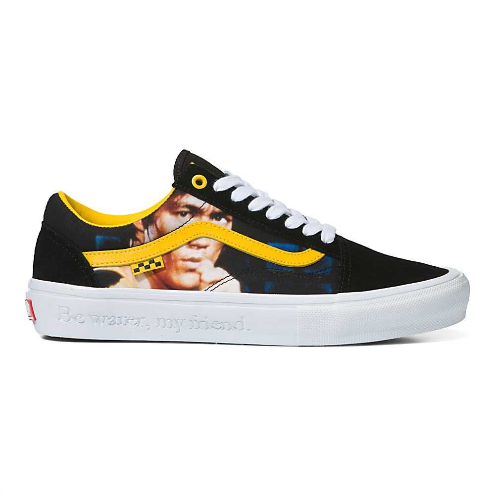 Tenis Skate Vans X Bruce Lee Skate Old Skool Mujer Negras/Amarillo | FLN130794