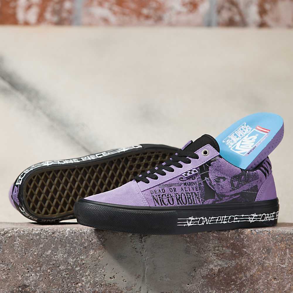 Tenis Skate Vans X One Piece Skate Old Skool Hombre Moradas | OZW036581