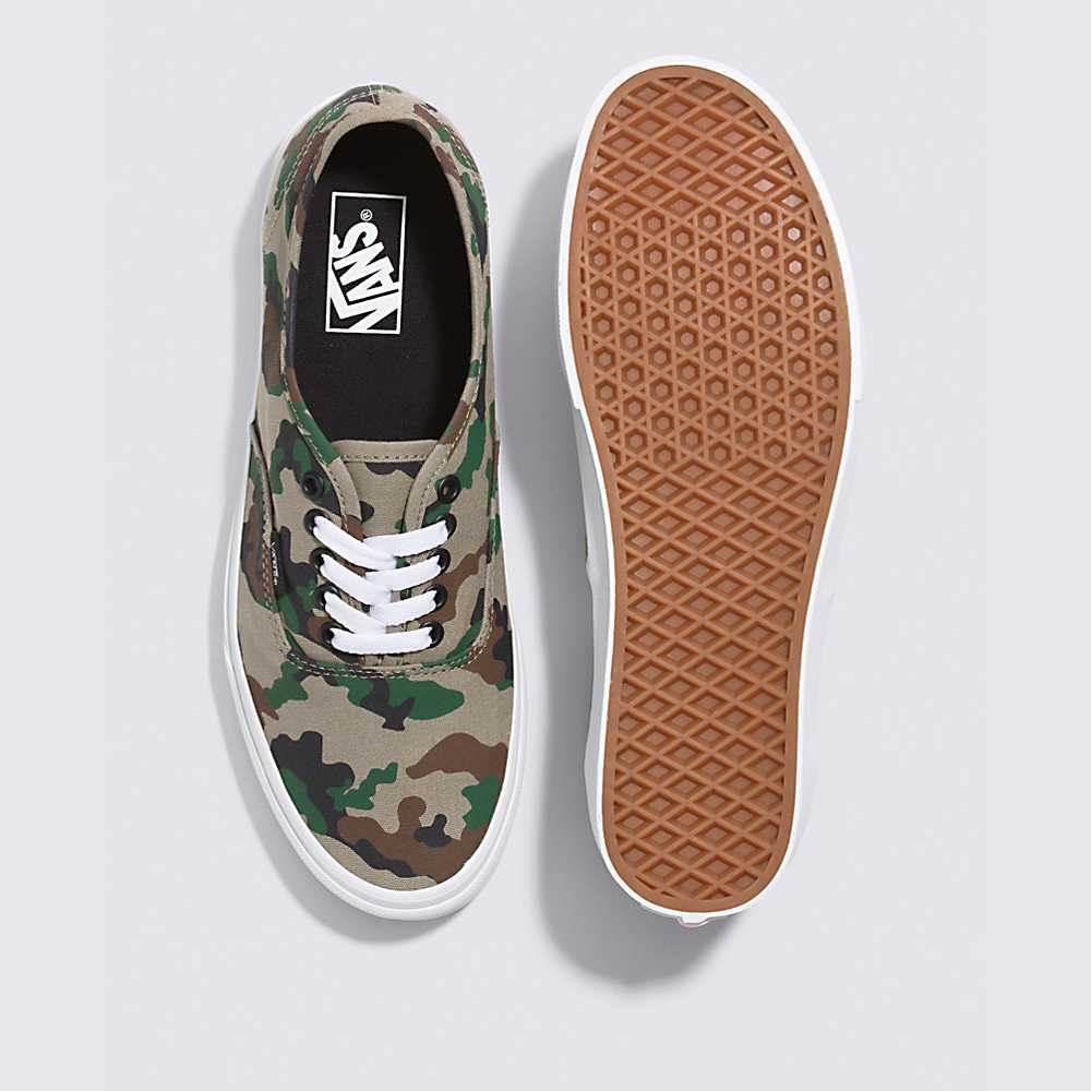 Tenis Vans Authentic Hombre Camuflaje Verde Oliva/Blancas | WXA132490