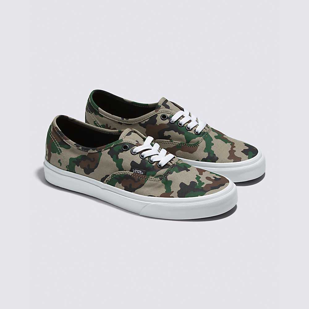 Tenis Vans Authentic Mujer Camuflaje Verde Oliva/Blancas | DZY137850