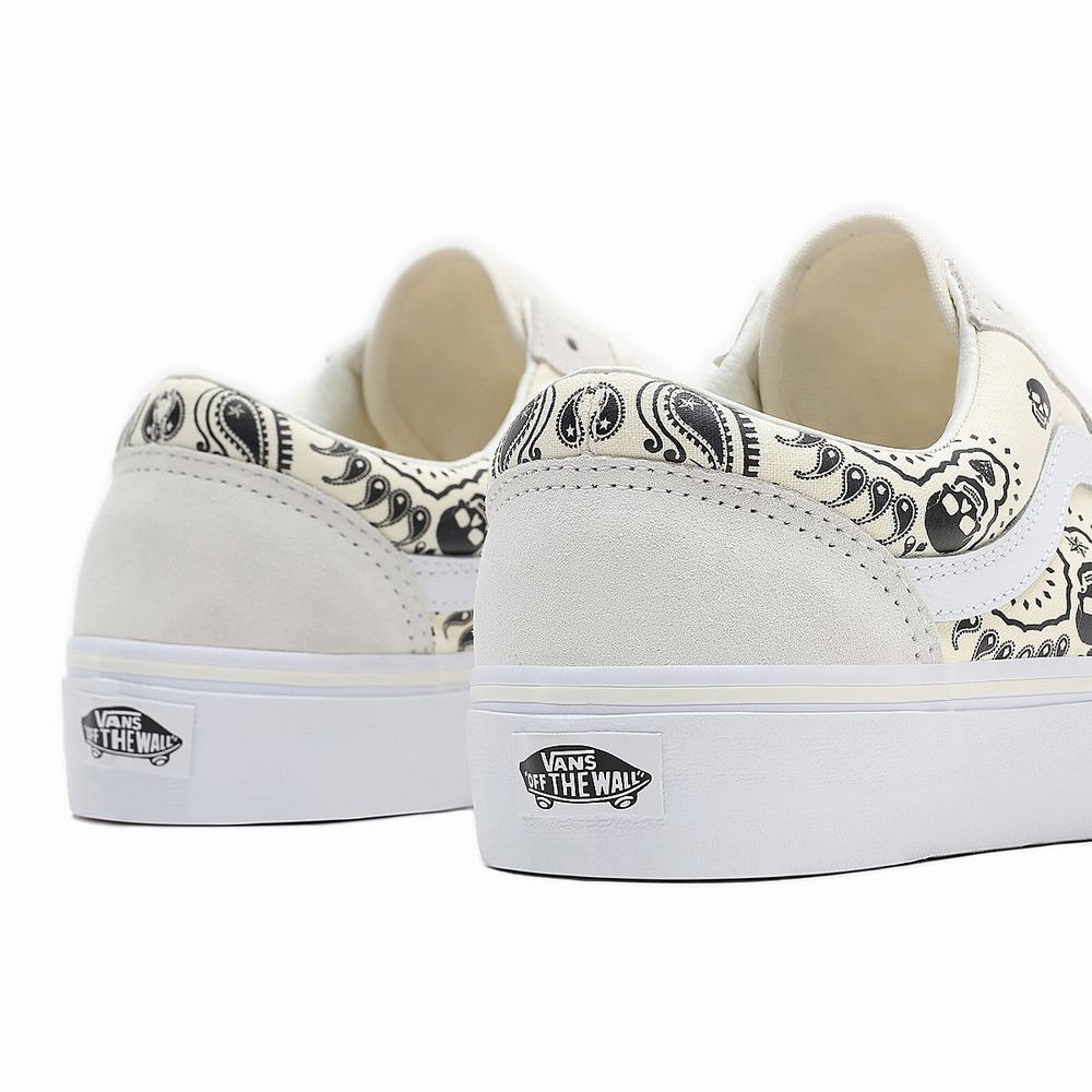 Tenis Vans Bandana Estilo 36 Hombre Blancas | UTG012745