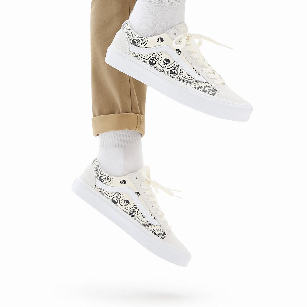 Tenis Vans Bandana Estilo 36 Mujer Blancas | ZDC725940