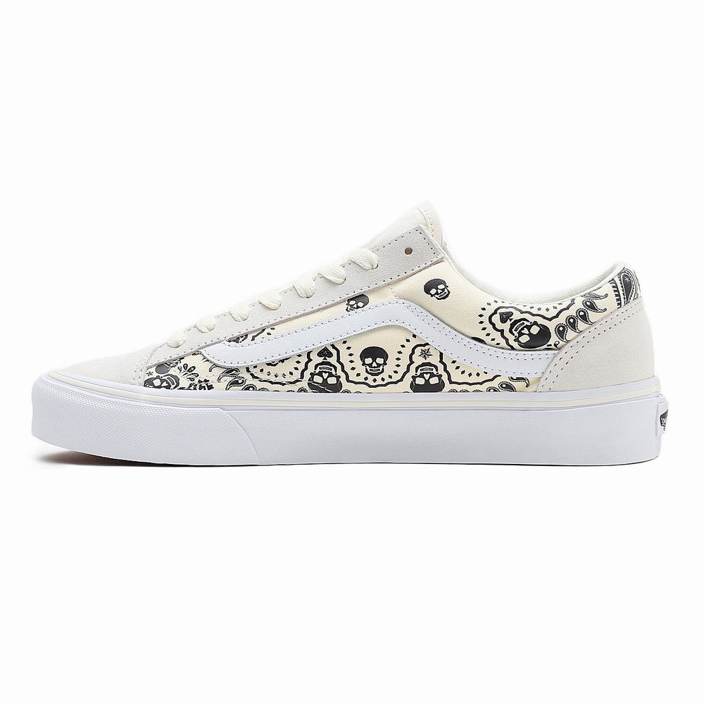 Tenis Vans Bandana Estilo 36 Mujer Blancas | ZDC725940