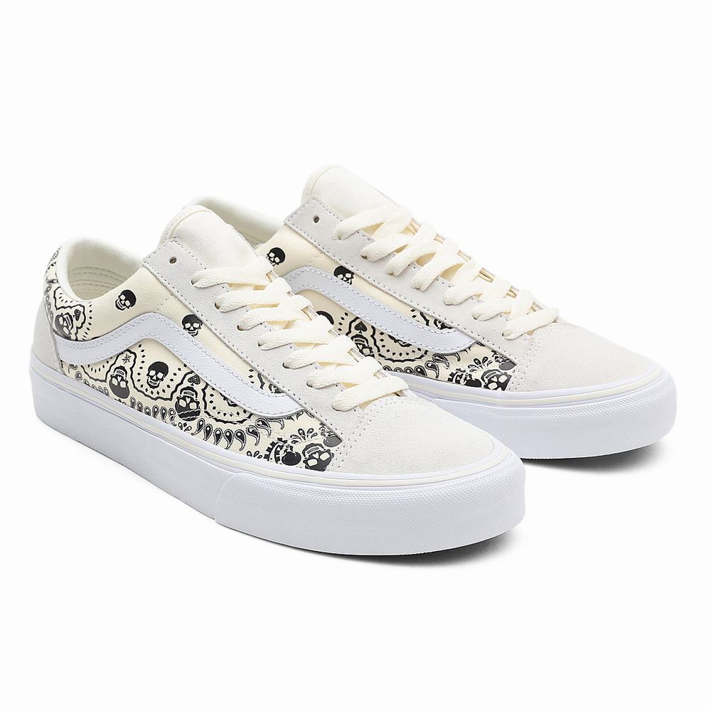 Tenis Vans Bandana Estilo 36 Mujer Blancas | ZDC725940