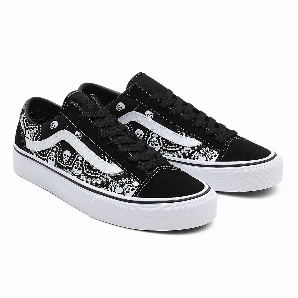 Tenis Vans Bandana Estilo 36 Mujer Negras | AFB267318