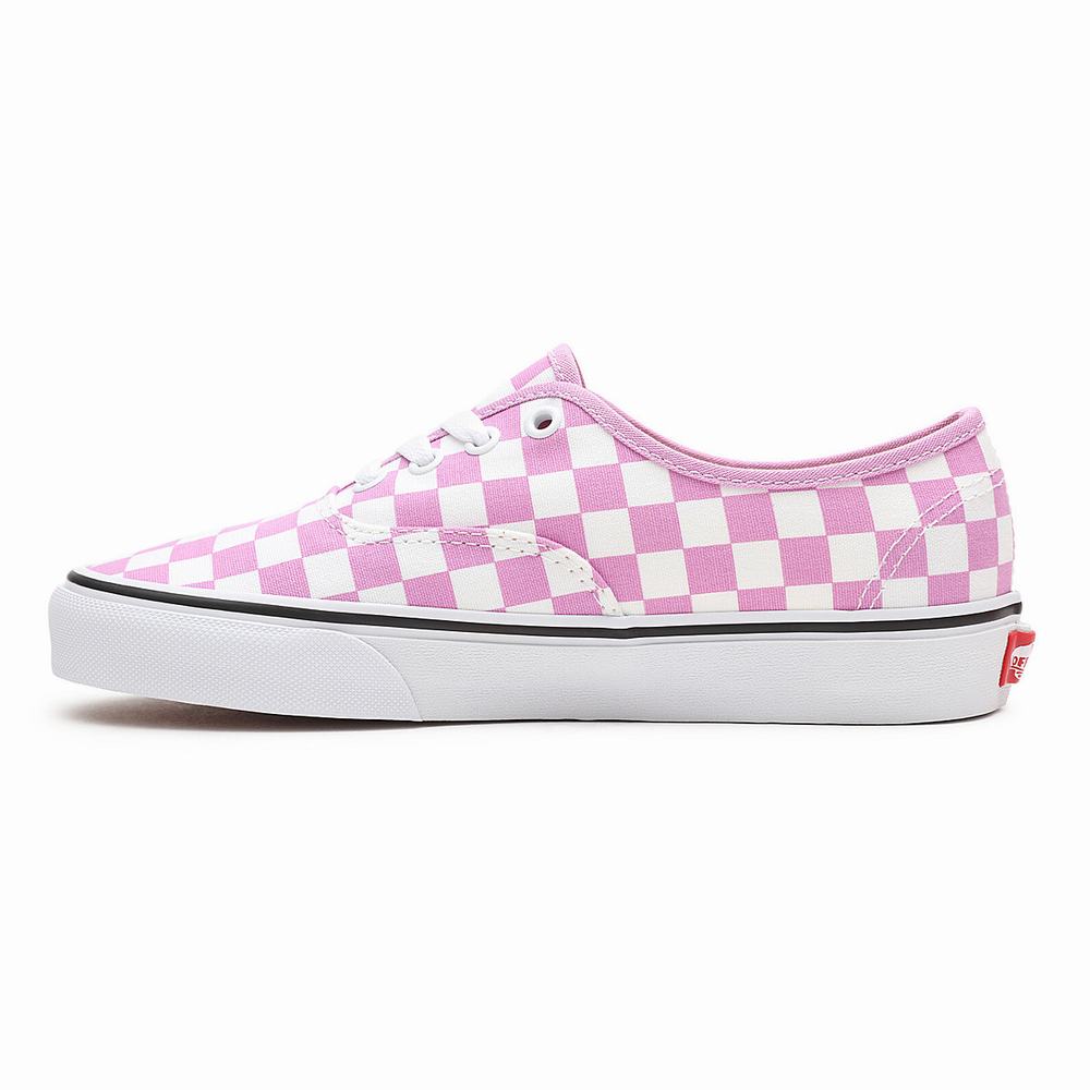 Tenis Vans Checkerboard Authentic Mujer Rosas | QZJ547936