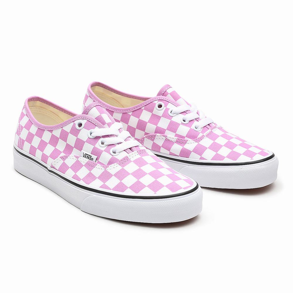 Tenis Vans Checkerboard Authentic Mujer Rosas | QZJ547936