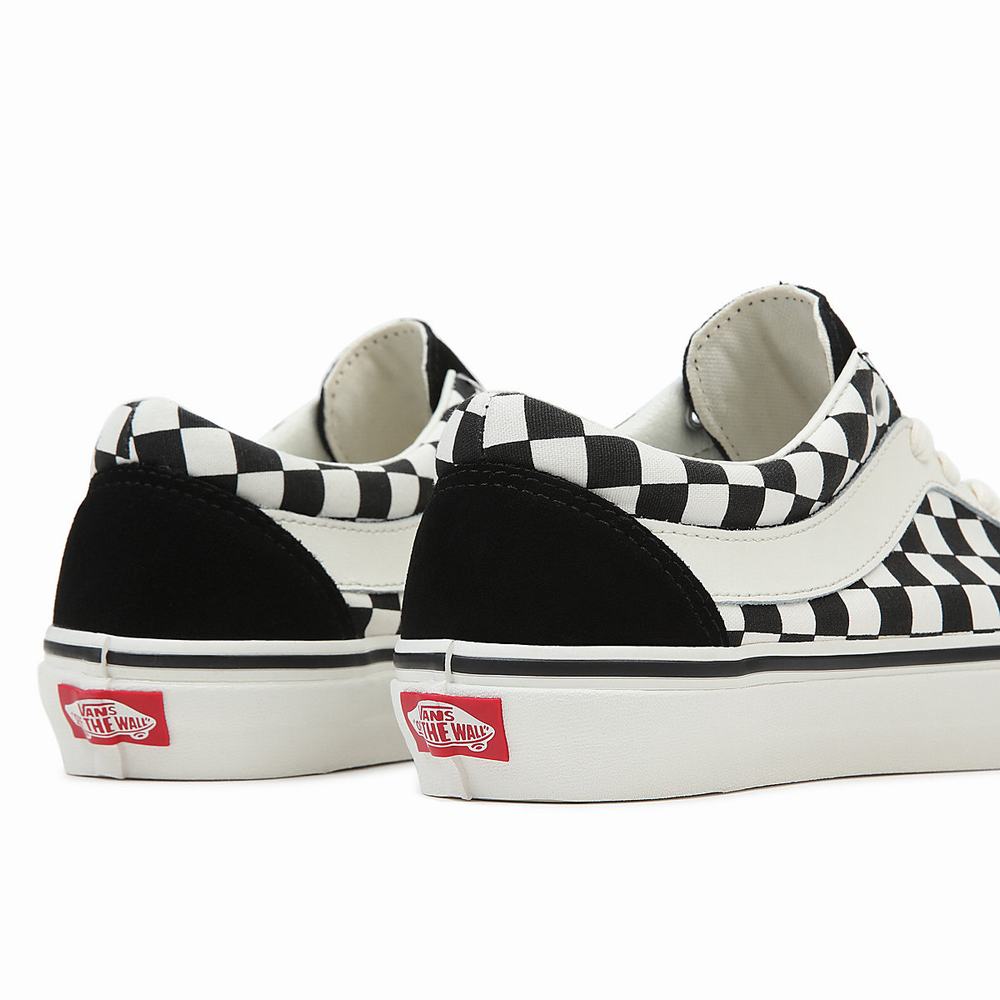 Tenis Vans Checkerboard Bold NI Hombre Negras | QMR165930