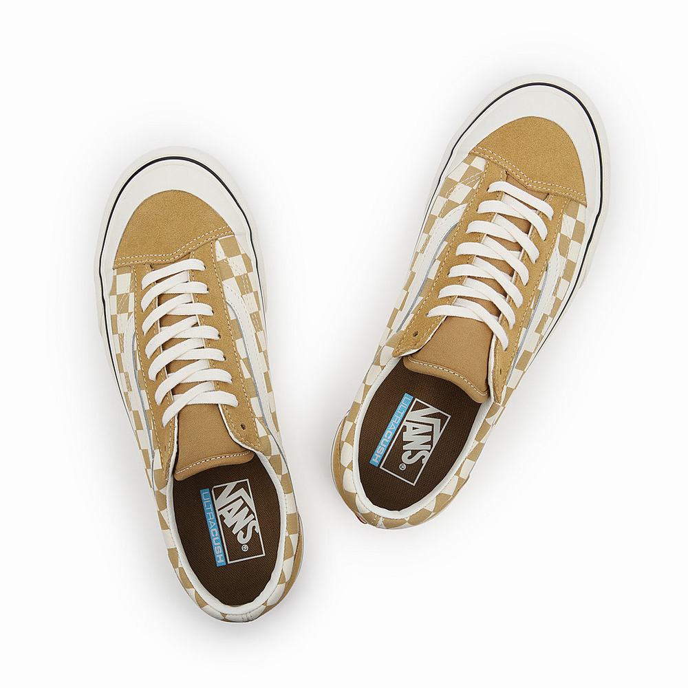 Tenis Vans Checkerboard Estilo 36 Sf Hombre Beige | TPQ458961