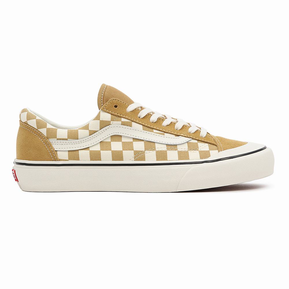 Tenis Vans Checkerboard Estilo 36 Sf Hombre Beige | TPQ458961