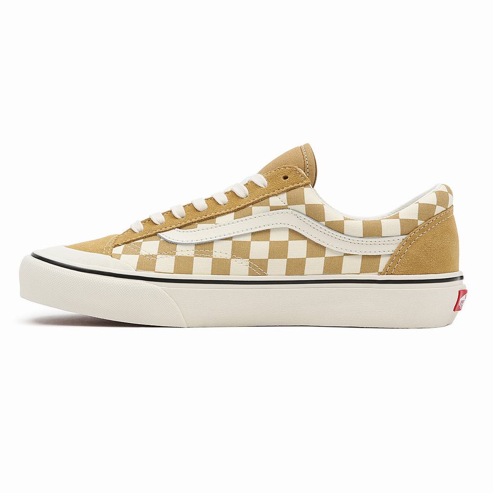 Tenis Vans Checkerboard Estilo 36 Sf Hombre Beige | TPQ458961