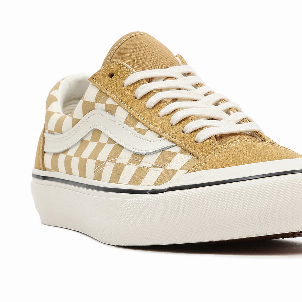 Tenis Vans Checkerboard Estilo 36 Sf Hombre Beige | TPQ458961