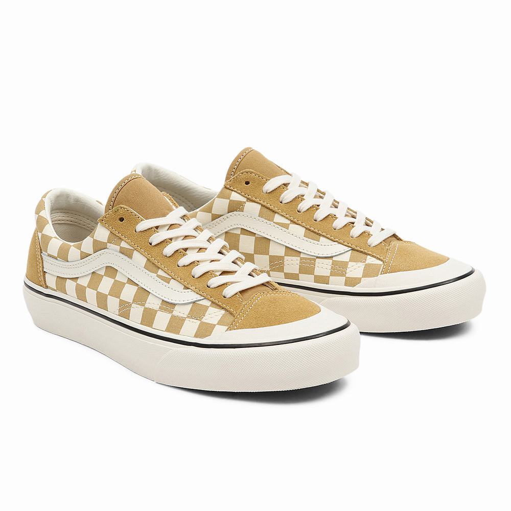 Tenis Vans Checkerboard Estilo 36 Sf Hombre Beige | TPQ458961