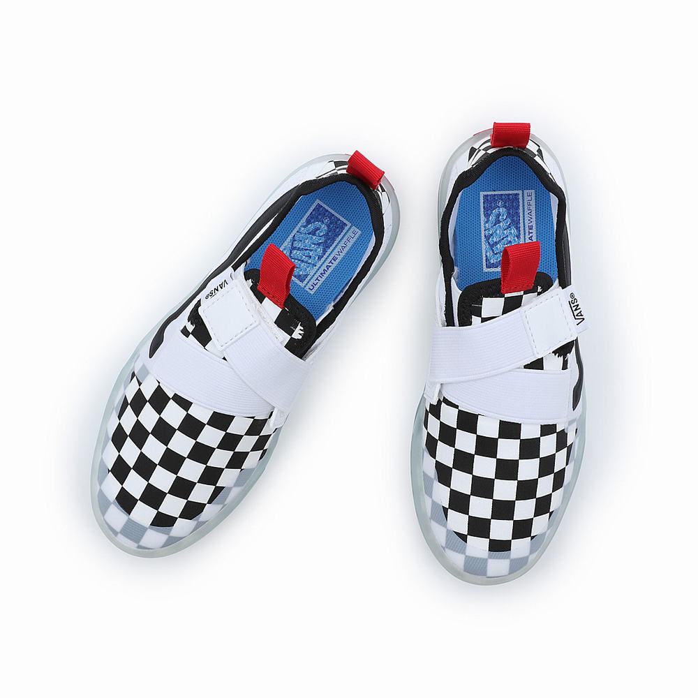 Tenis Vans Checkerboard Strker UltimateWaffle Velcro (4-8 years) Niños Negras | RWS728491