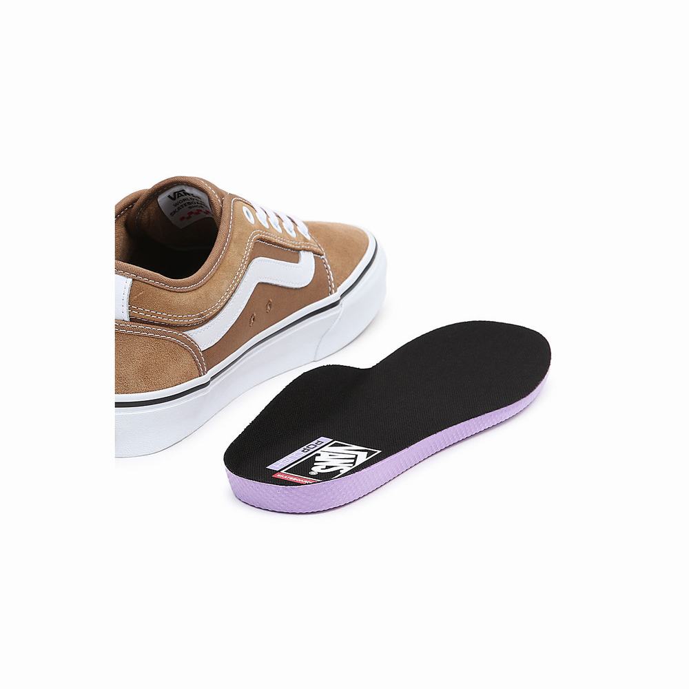 Tenis Vans Chukka Low Sidestripe Mujer Marrones | FHJ423780