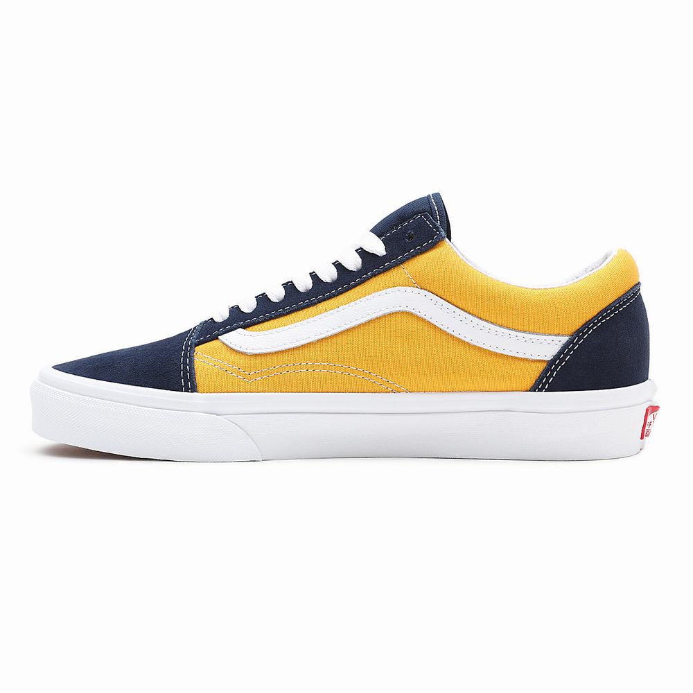 Tenis Vans Classic Sport Old Skool Mujer Amarillo/Azul Marino | MKN052971