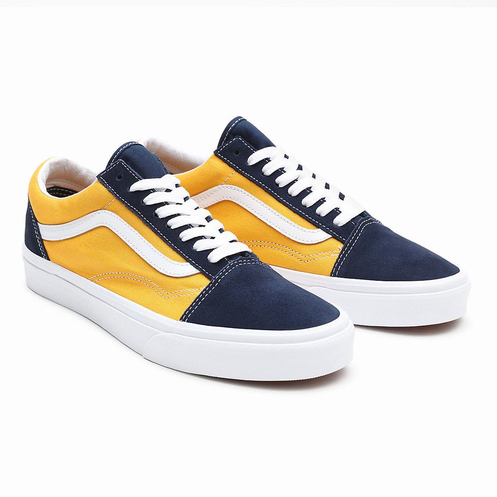 Tenis Vans Classic Sport Old Skool Mujer Amarillo/Azul Marino | MKN052971