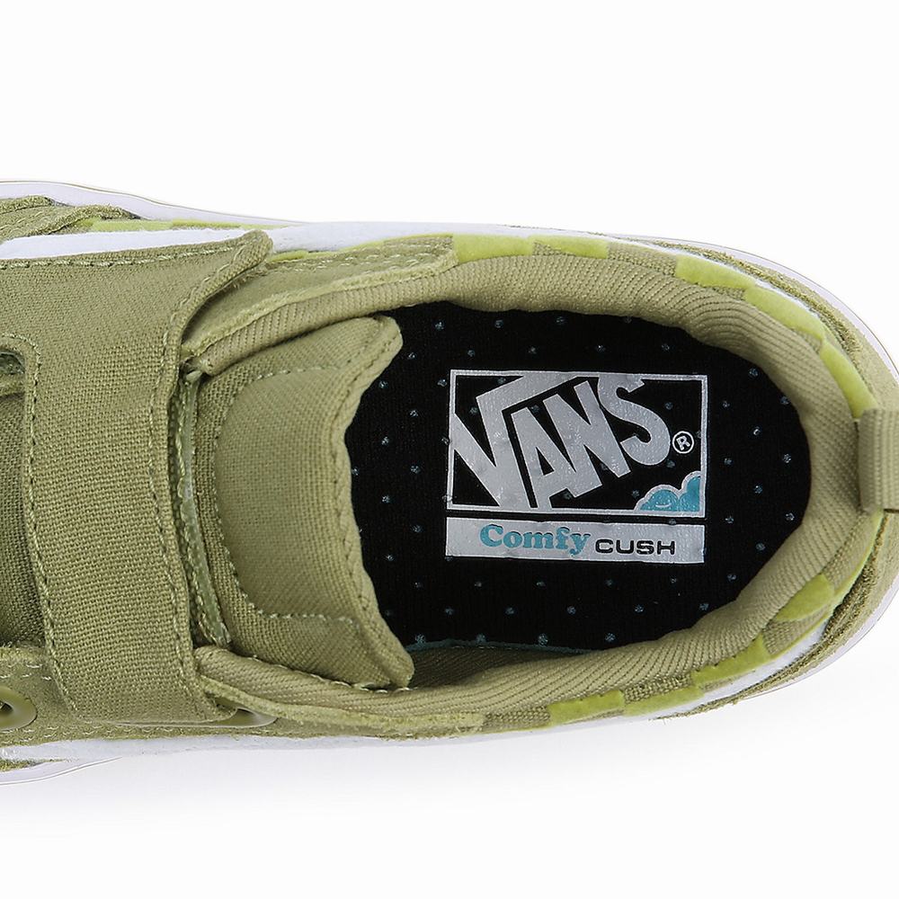 Tenis Vans ComfyCush New Skool V (4-8 years) Niños Verde | DRM684213