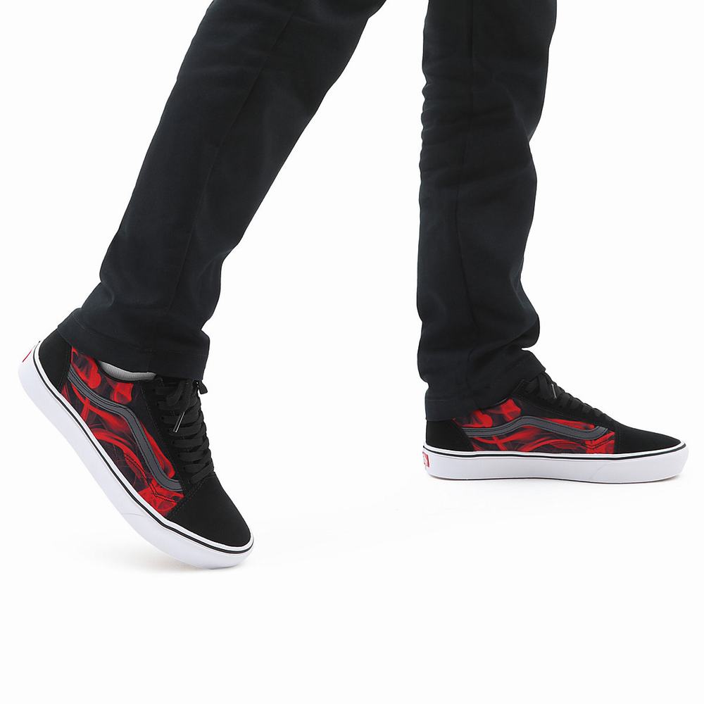 Tenis Vans ComfyCush Old Skool Mujer Negras/Rojas | IAP174325