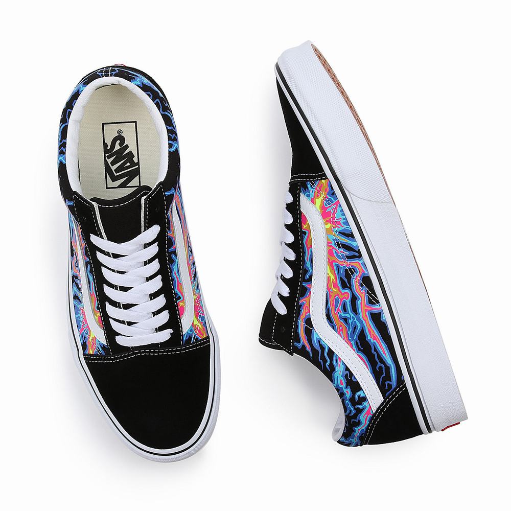 Tenis Vans Electric Flame Old Skool Hombre Negras/Multicolor | MXY219673