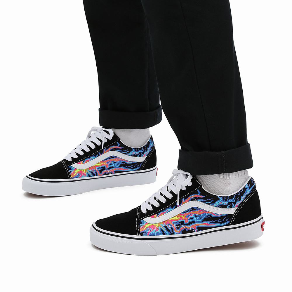 Tenis Vans Electric Flame Old Skool Hombre Negras/Multicolor | MXY219673