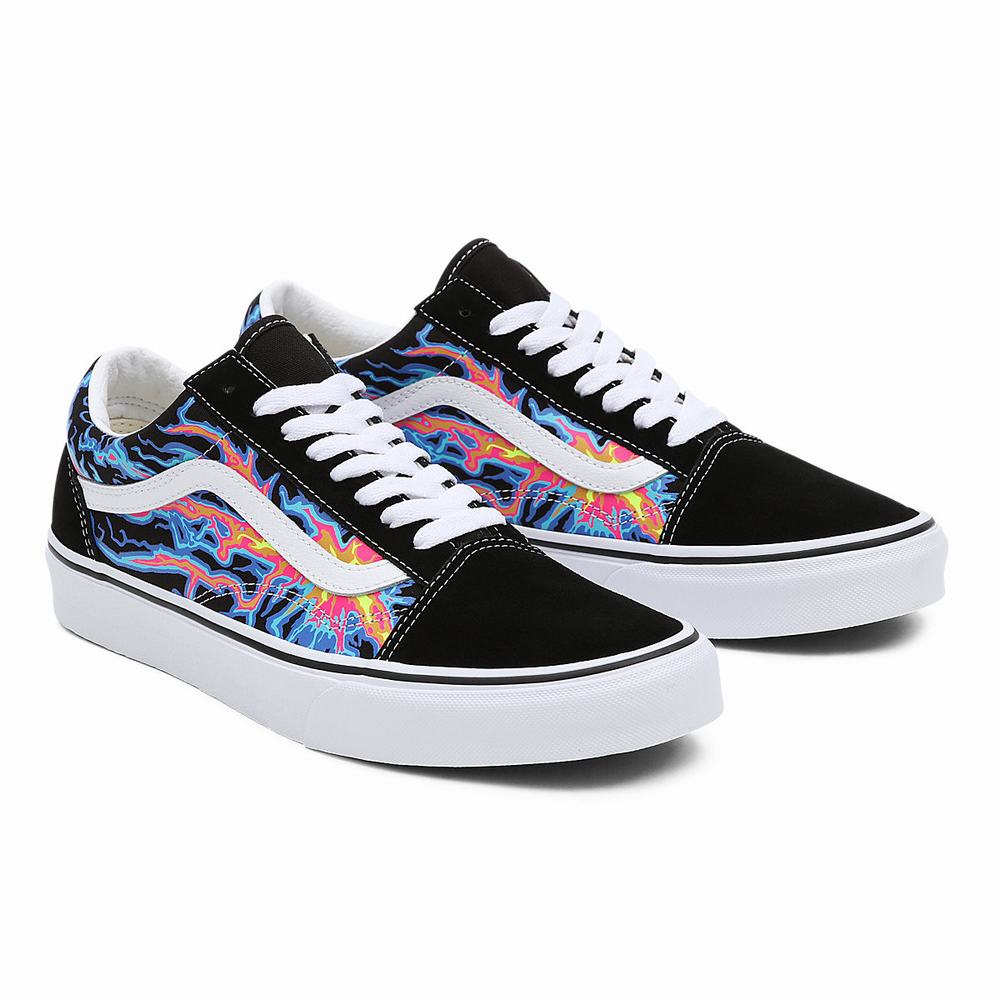 Tenis Vans Electric Flame Old Skool Hombre Negras/Multicolor | MXY219673