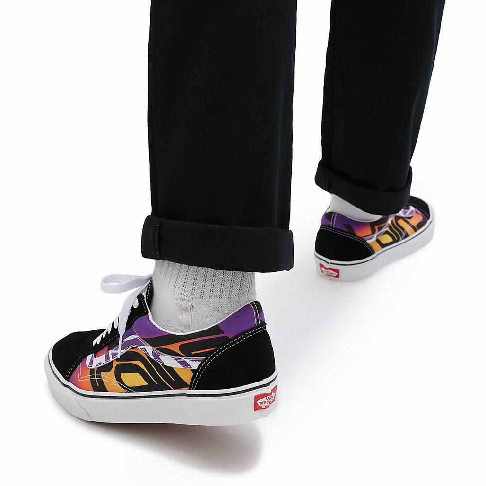 Tenis Vans Estampadas Check Old Skool Hombre Negras/Multicolor | ZNB195740