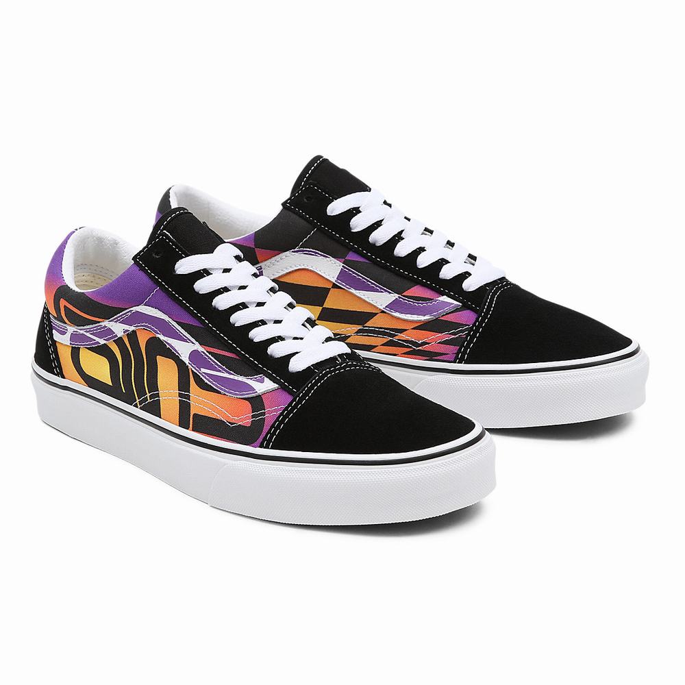 Tenis Vans Estampadas Check Old Skool Mujer Negras/Multicolor | IHM105239