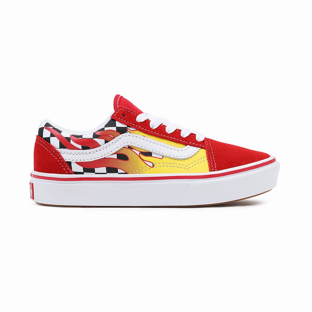 Tenis Vans Flame ComfyCush Old Skool (4-8 years) Niños Rojas | JUI614873