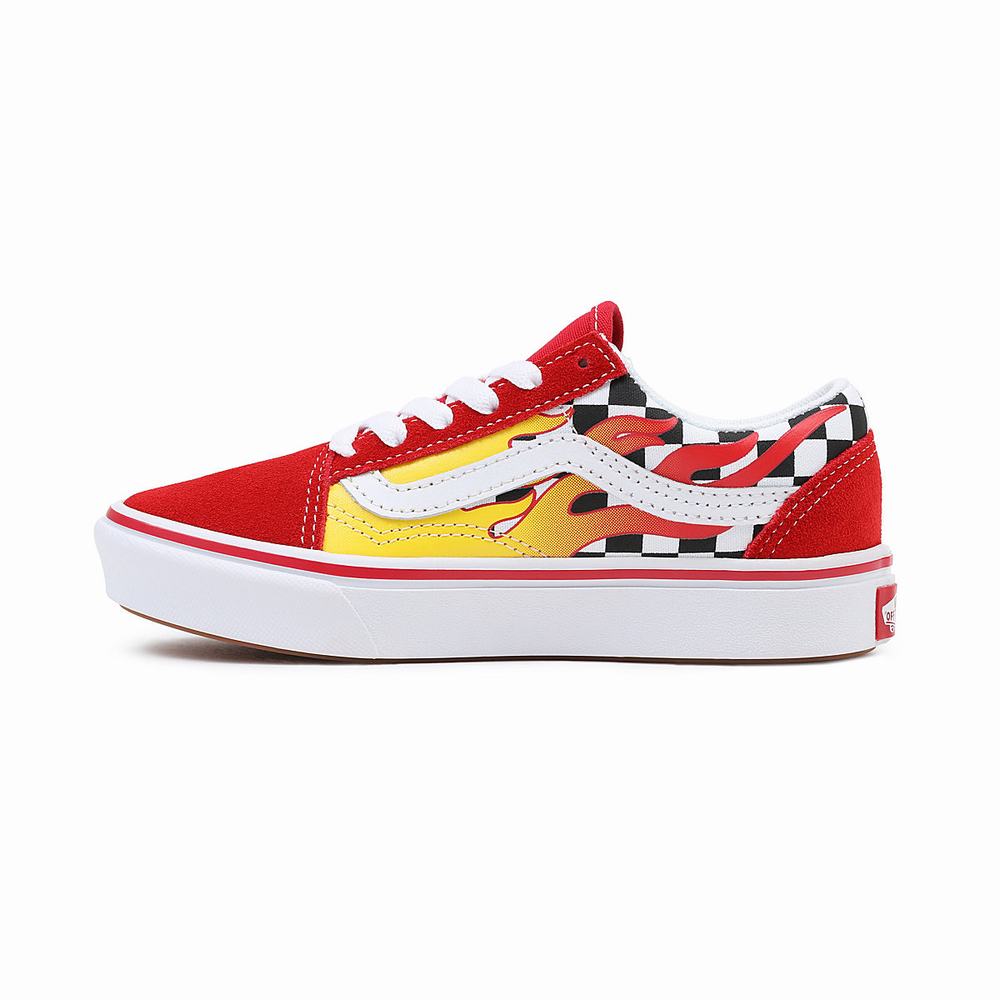 Tenis Vans Flame ComfyCush Old Skool (4-8 years) Niños Rojas | JUI614873