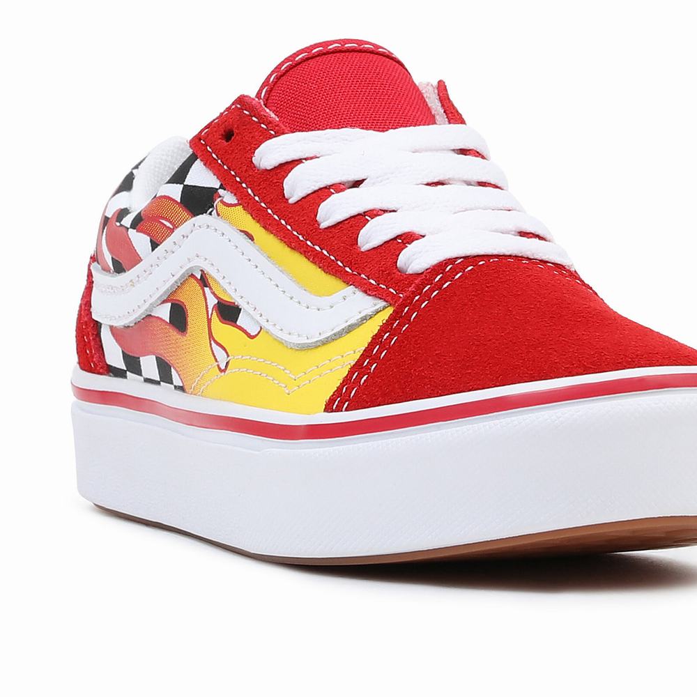 Tenis Vans Flame ComfyCush Old Skool (4-8 years) Niños Rojas | JUI614873