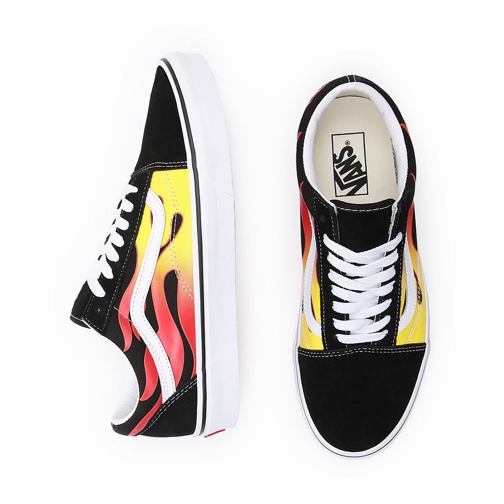 Tenis Vans Flame Old Skool Hombre Negras | QVM972683