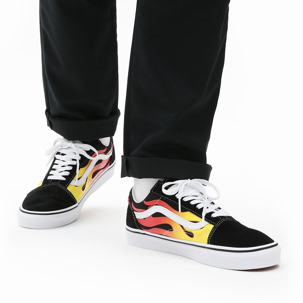 Tenis Vans Flame Old Skool Hombre Negras | QVM972683