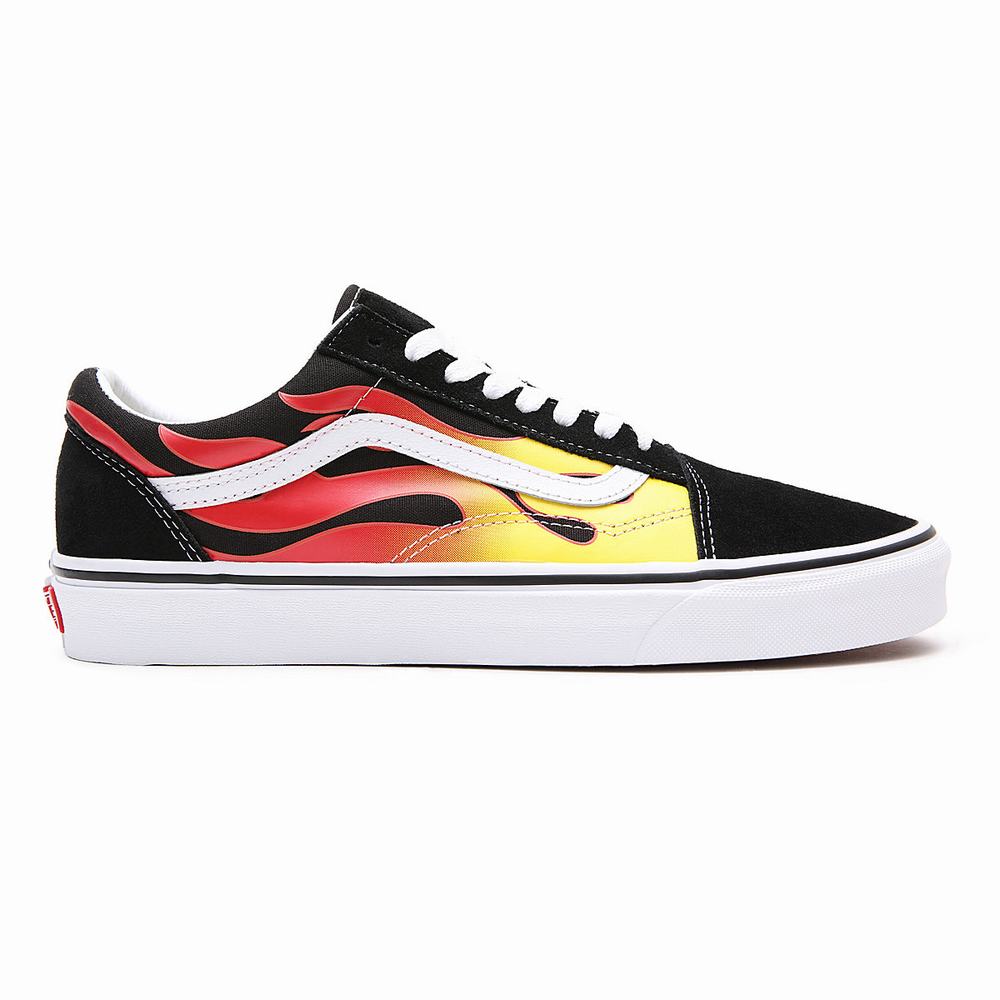 Tenis Vans Flame Old Skool Hombre Negras | QVM972683