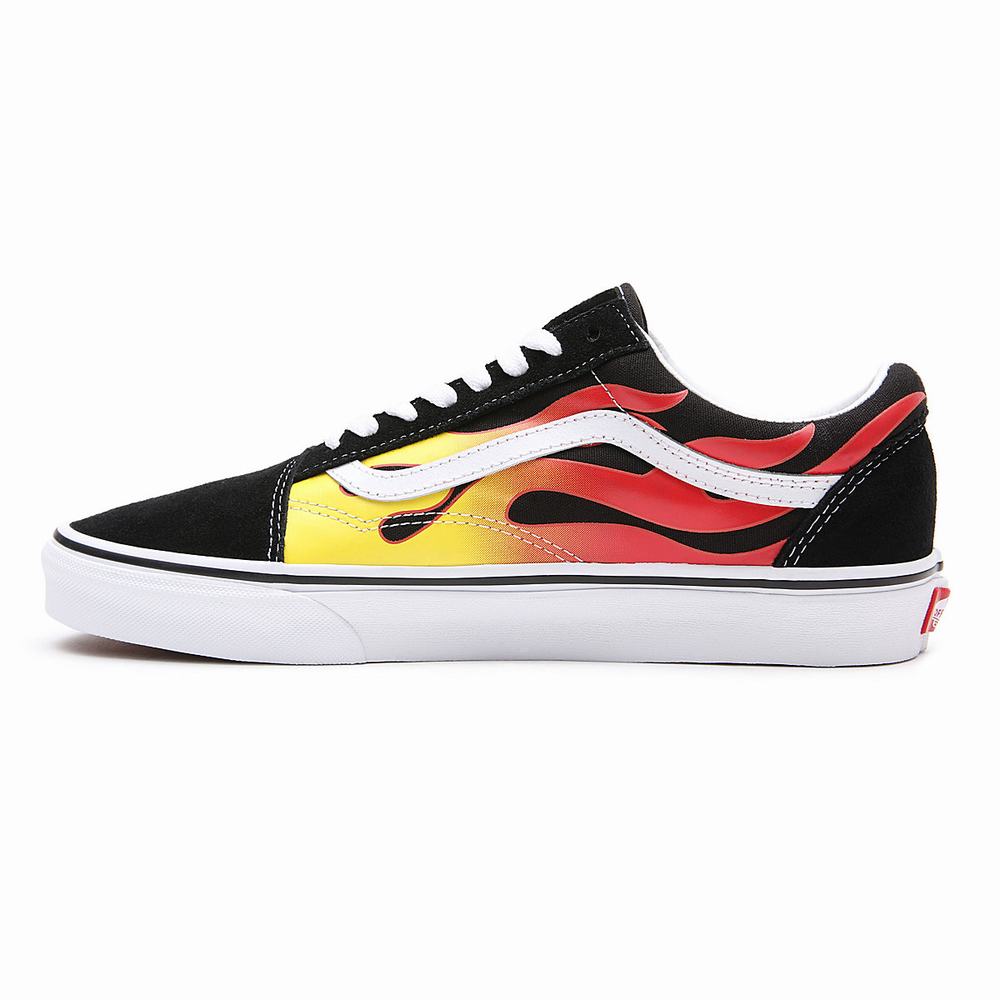 Tenis Vans Flame Old Skool Hombre Negras | QVM972683