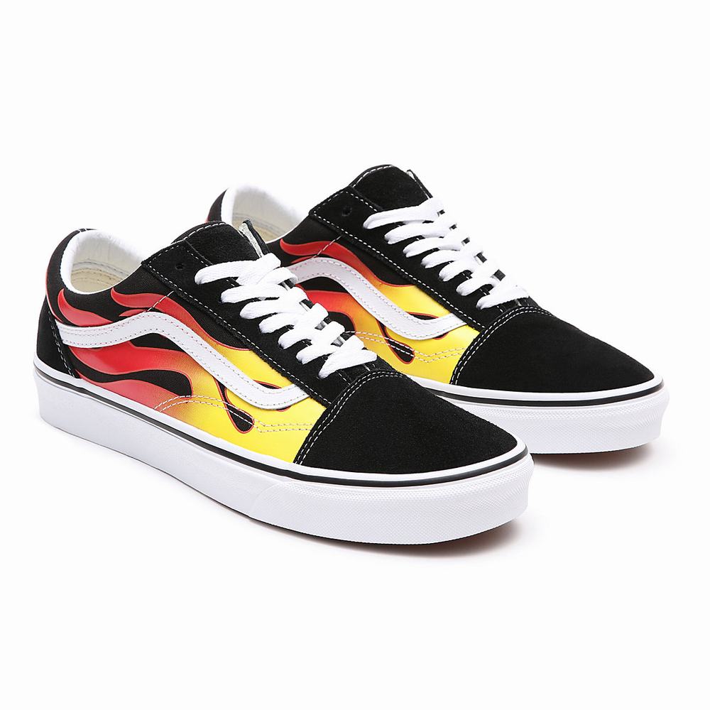 Tenis Vans Flame Old Skool Hombre Negras | QVM972683