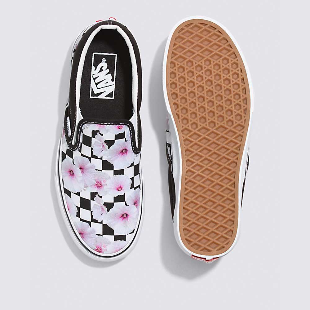 Tenis Vans Hibiscus Check Classic Slip-On Mujer Negras | FHJ045769