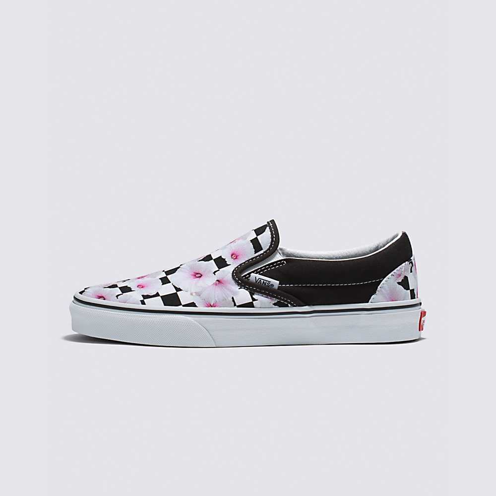 Tenis Vans Hibiscus Check Classic Slip-On Mujer Negras | FHJ045769