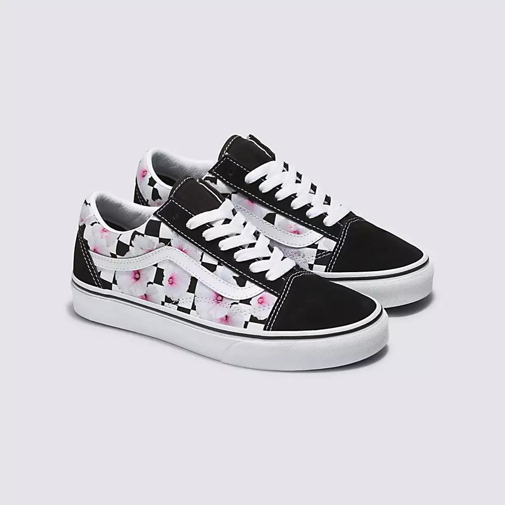 Tenis Vans Hibiscus Check Old Skool Mujer Negras | UBC346912