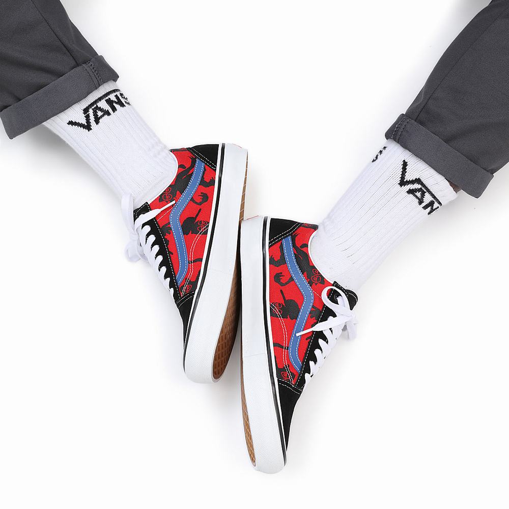 Tenis Vans Krooked By Natas for Ray Skate Old Skool Hombre Negras/Rojas/Multicolor | WSK214097