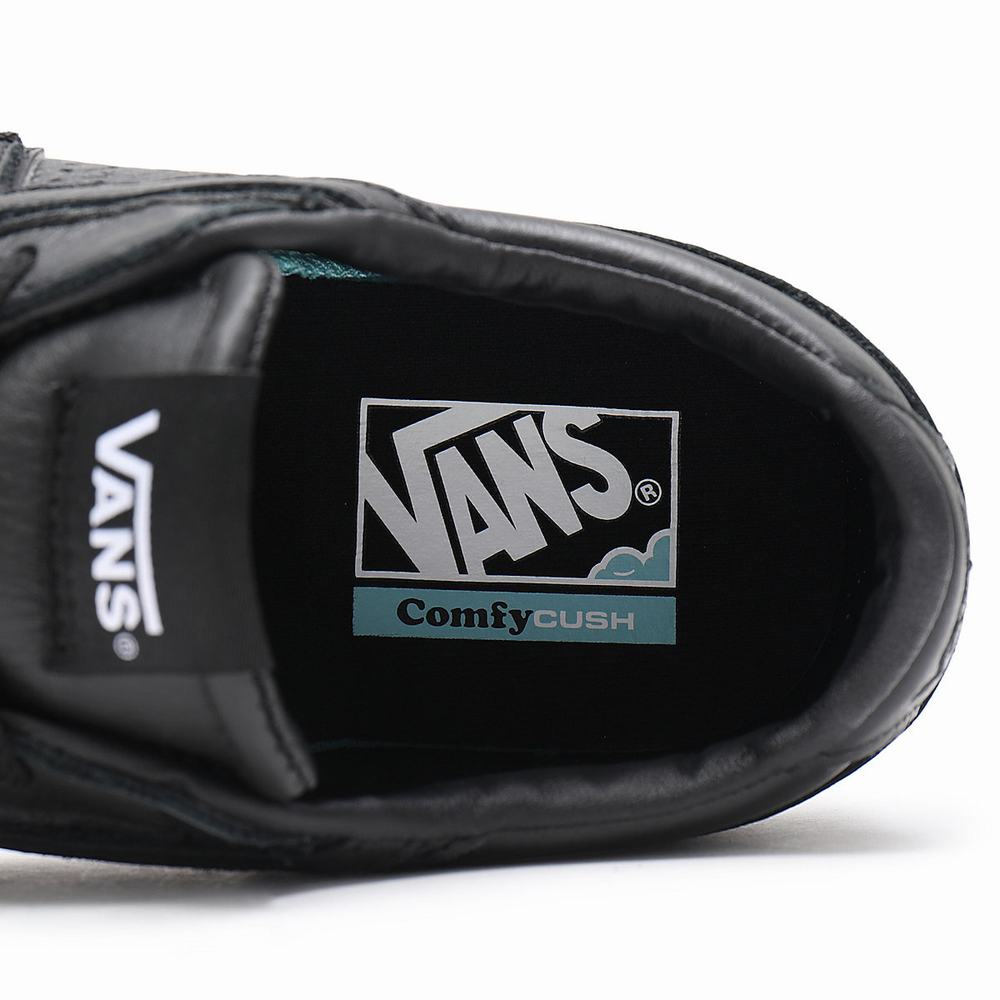 Tenis Vans Leather Lowland CC Hombre Negras | JMD574213